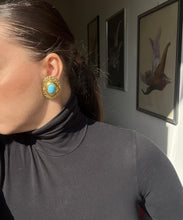 Load image into Gallery viewer, Orecchini gold&amp;turquoise

