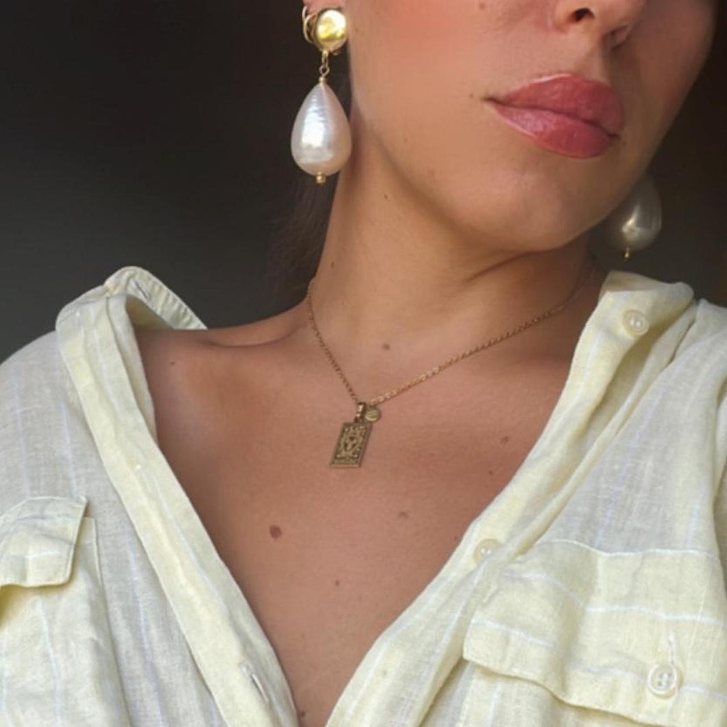 Orecchini vintage oro&perla